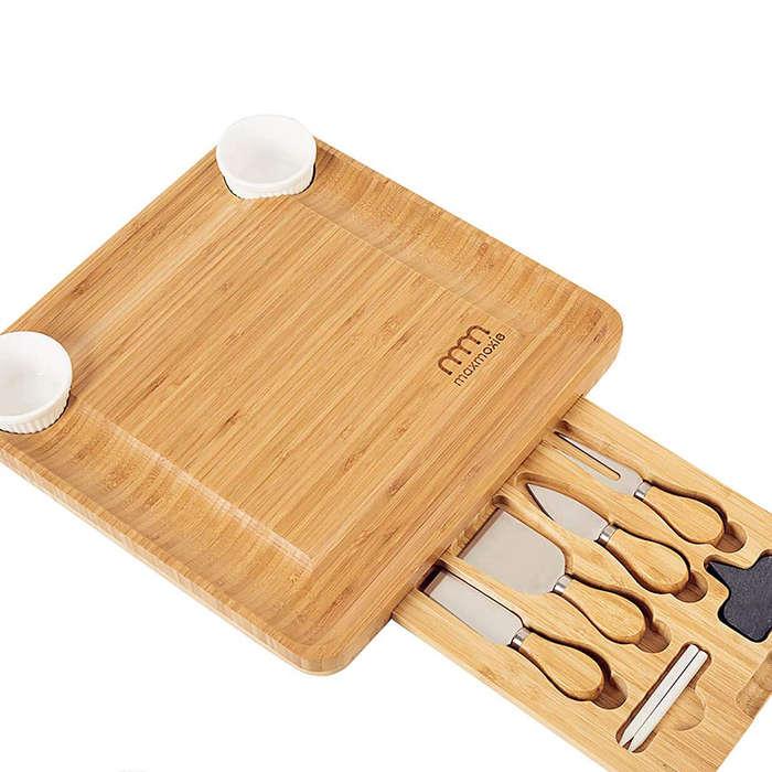MaxMoxie Cheese Board and Cutlery Set