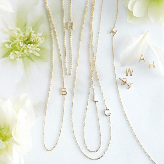 Maya Brenner Initial Necklace and Earrings