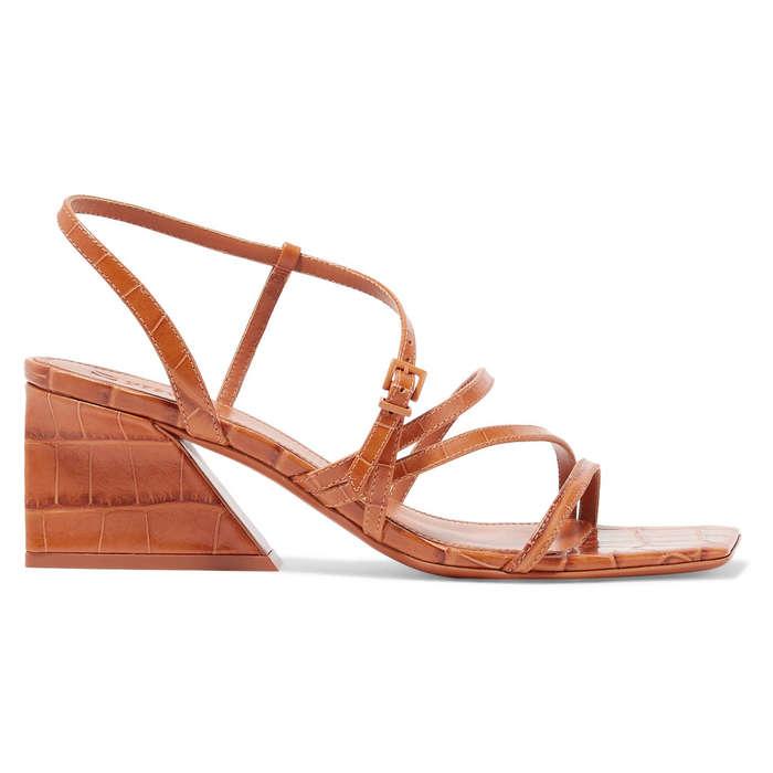 Mercedes Castillo Kelise Croc-Effect Leather Sandals