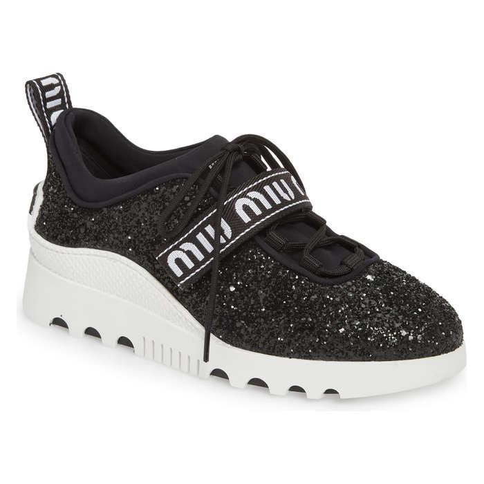 Miu Miu Logo Strap Platform Sneaker