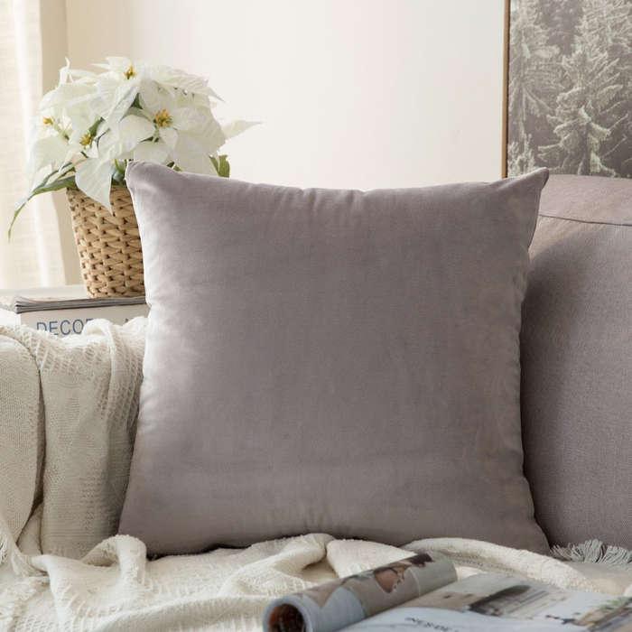 Miulee Velvet Soft Soild Decorative Square Throw Pillow Covers Set