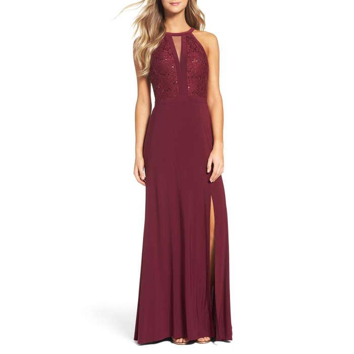 Morgan & Co. Lace & Jersey Gown