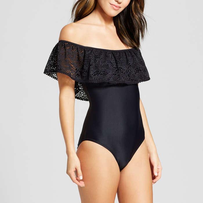 Mossimo Crochet Off the Shoulder One Piece