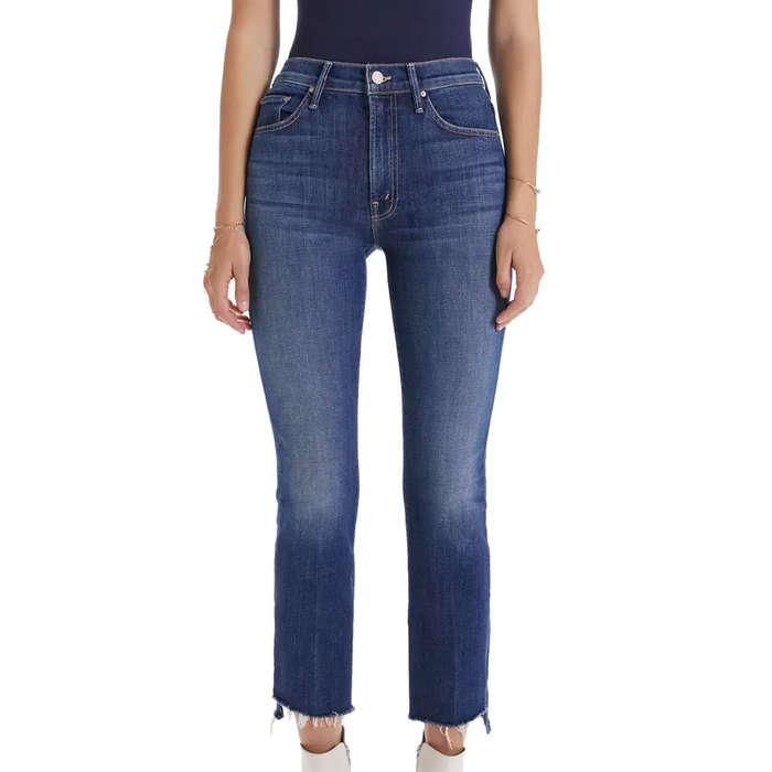 Mother The Insider Crop Step Fray Jeans In Girl Crush