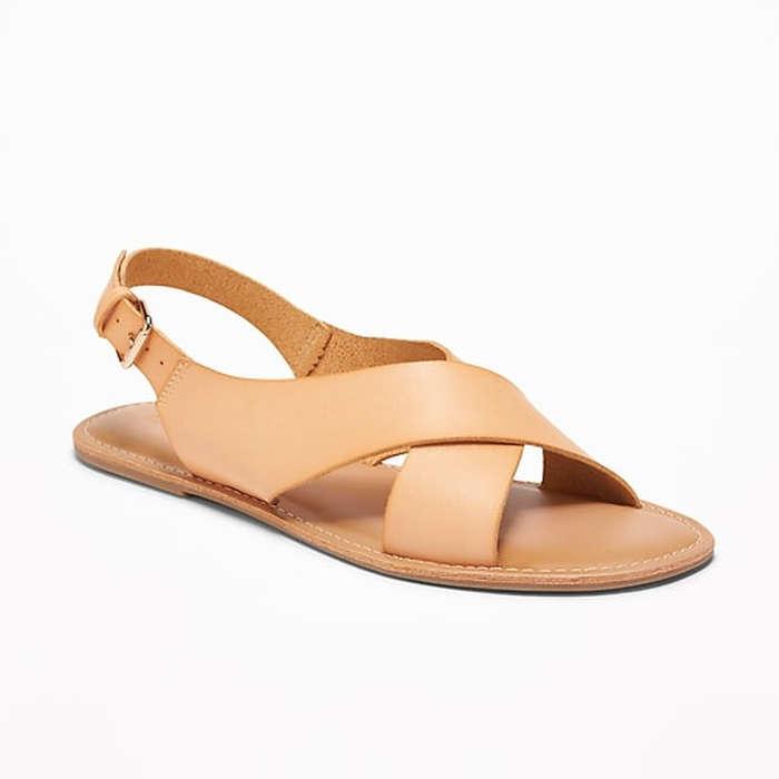 Old Navy Faux-Leather Cross-Strap Slingback Sandals