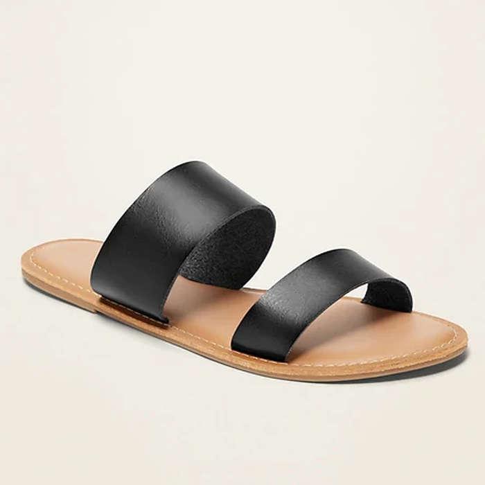 Old Navy Faux-Leather Double-Strap Slide Sandals