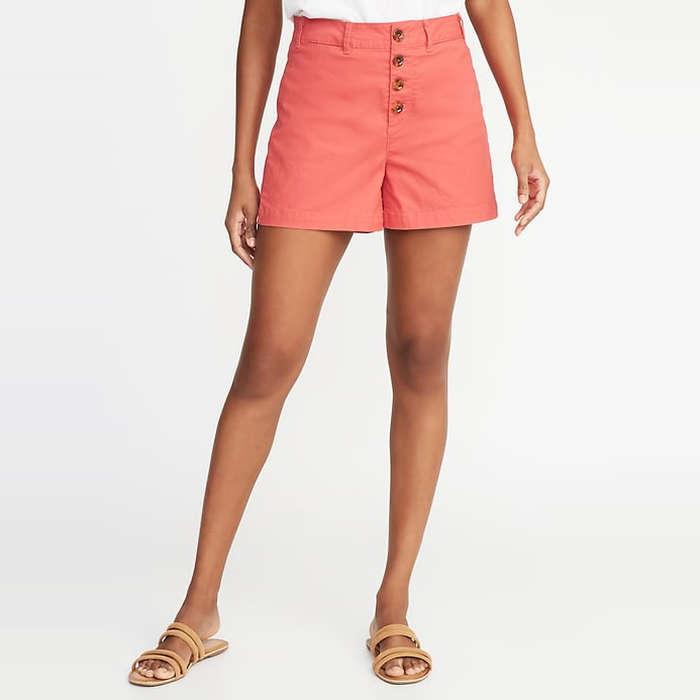Old Navy High-Rise Button-Fly Twill Shorts