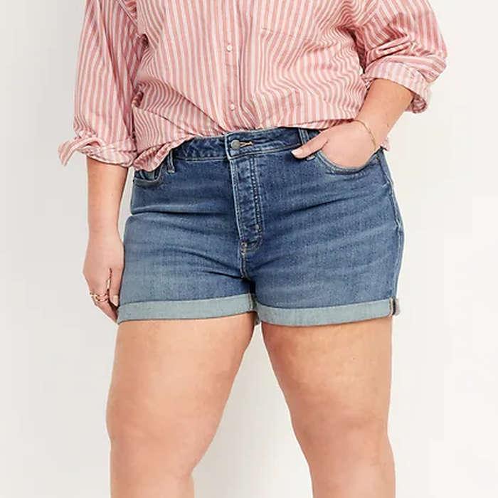 Old Navy High-Waisted Button-Fly O.G. Straight Jean Shorts