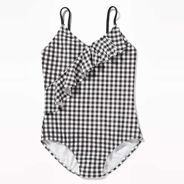 Old Navy Printed Ruffled Swimsuit