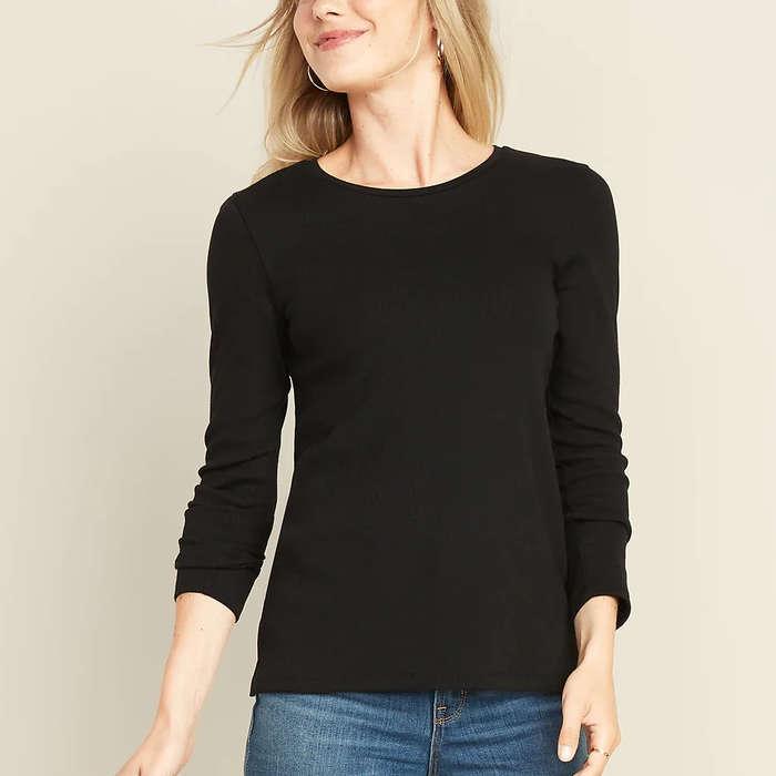 Old Navy Slim-Fit Bracelet-Sleeve Rib-Knit Tee