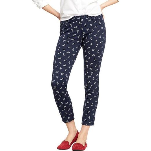 Old Navy The Pixie Skinny-Ankle Pants in Anchor Print