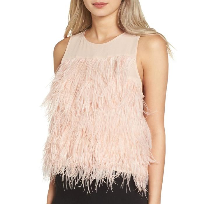 Olivia Palermo + Chelsea28 Genuine Ostrich Feather Tank