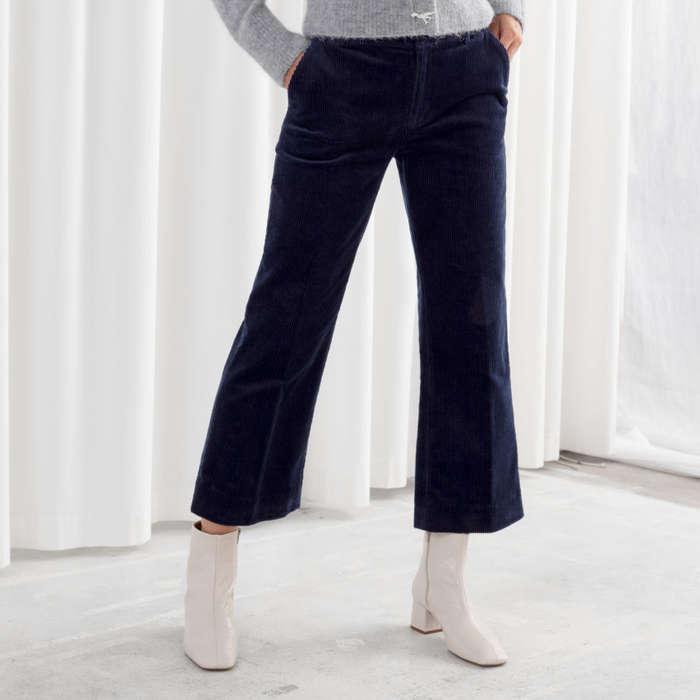 & Other Stories Cropped Wide Corduroy Pants