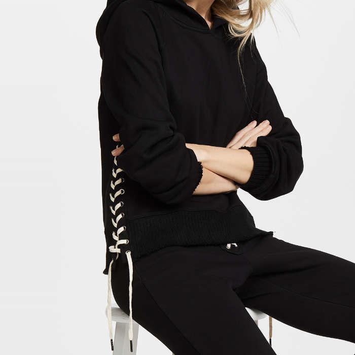 Pam & Gela Hollywood Hoodie with Lace Up Side Seam