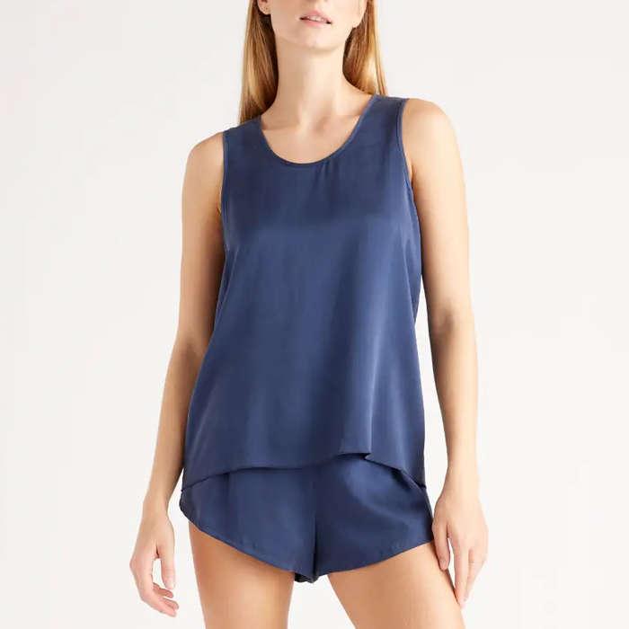 Quince 100% Washable Silk Tank & Shorts Pajama Set