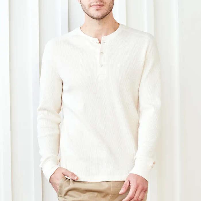 Quince Luxe Organic Waffle Thermal Henley