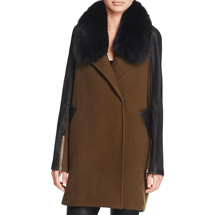 Rebecca Minkoff Tiff Fur-Collar Coat