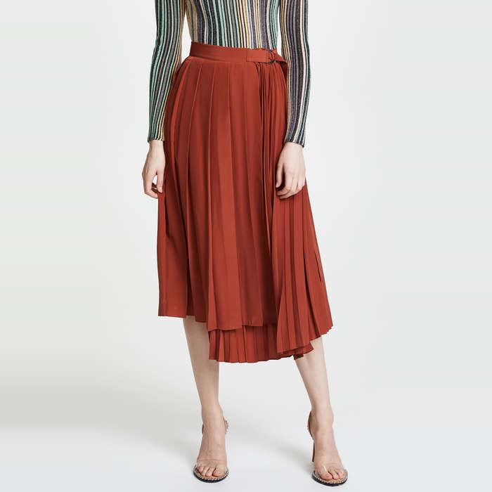 Robert Rodriguez Pleated Wrap Skirt