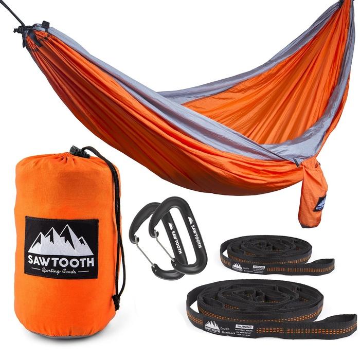 Sawtooth Sporting Goods Double Hammock with Straps and Carbiners