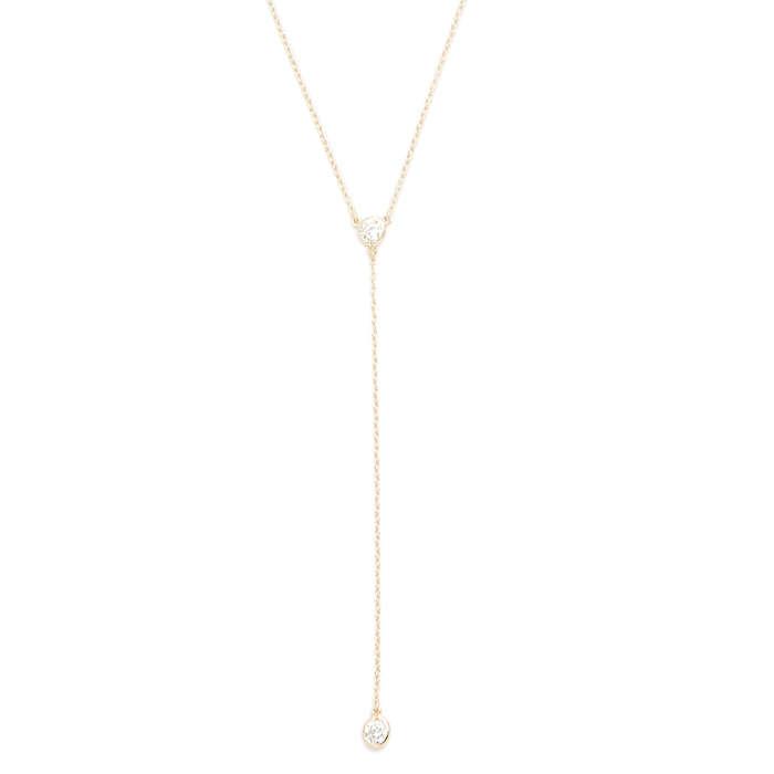 Shashi Solitaire Lariat Necklace