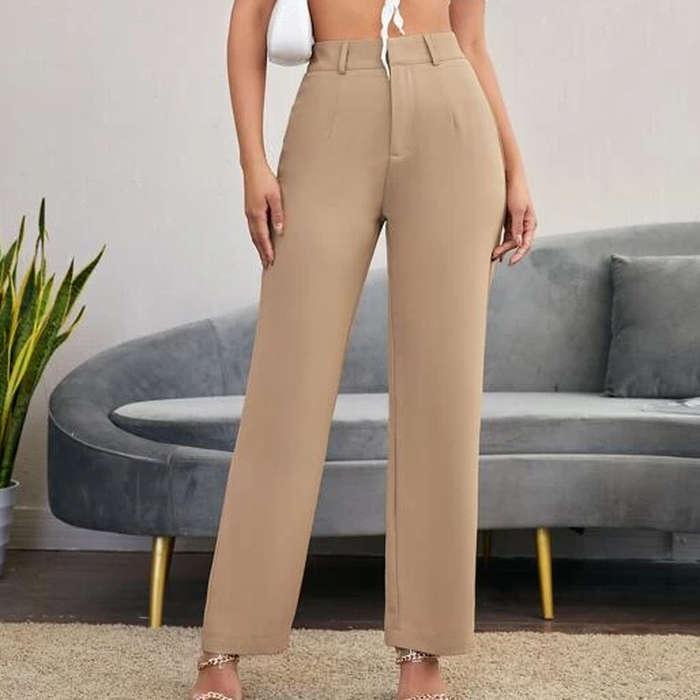 SheIn Solid High Rise Tailored Pants