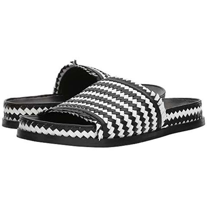 Sigerson Morrison Aoven Woven Leather Pool Slide Sandals