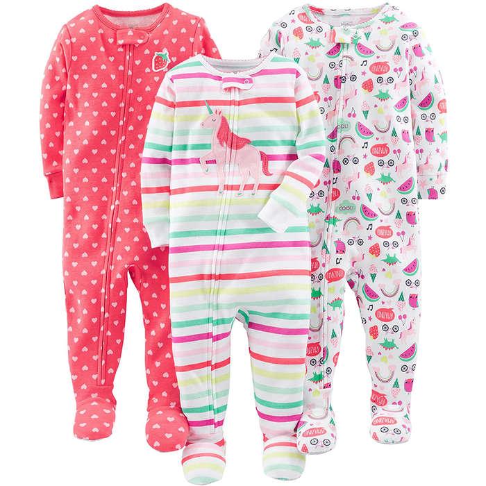 Simple Joys By Carter's 3-Pack Snug Fit Footed Cotton Pajamas