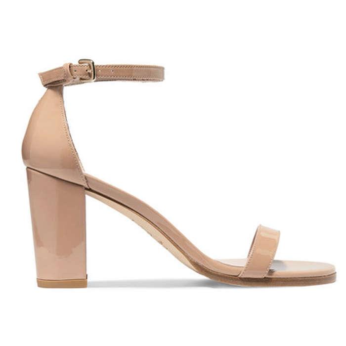 Stuart Weitzman Nearly Nude Patent-Leather Sandals