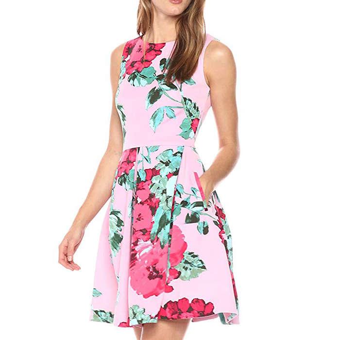 Taylor Floral Fit and Flare Scuba Dress