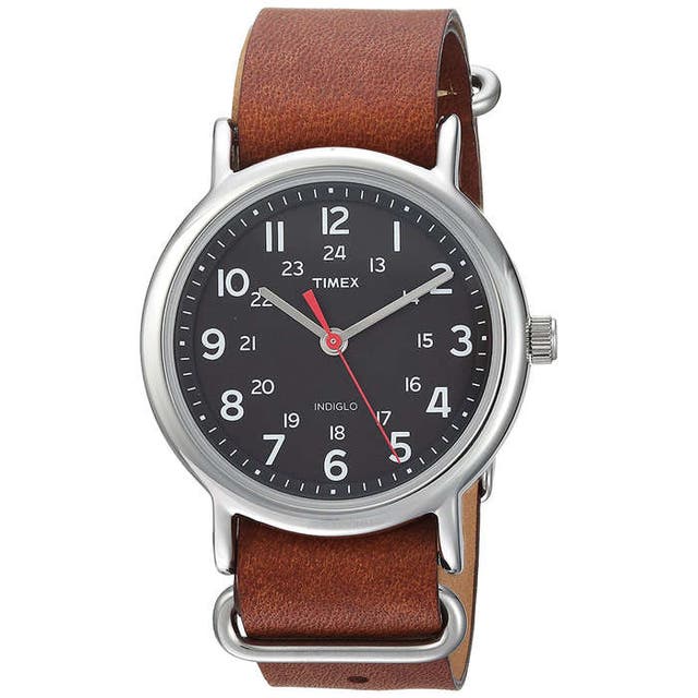 Brown Target Timex Weekender Men's Leather Watches