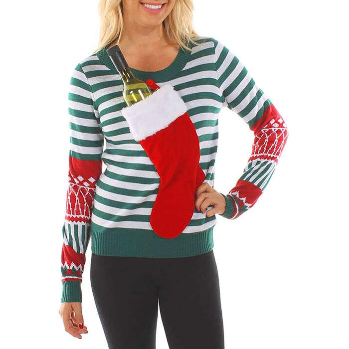 Tipsy Elves Christmas Stocking Tacky Sweater