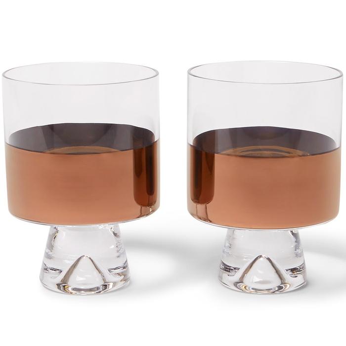 Tom Dixon Tank Set Of Two Painted Lowball Glasses