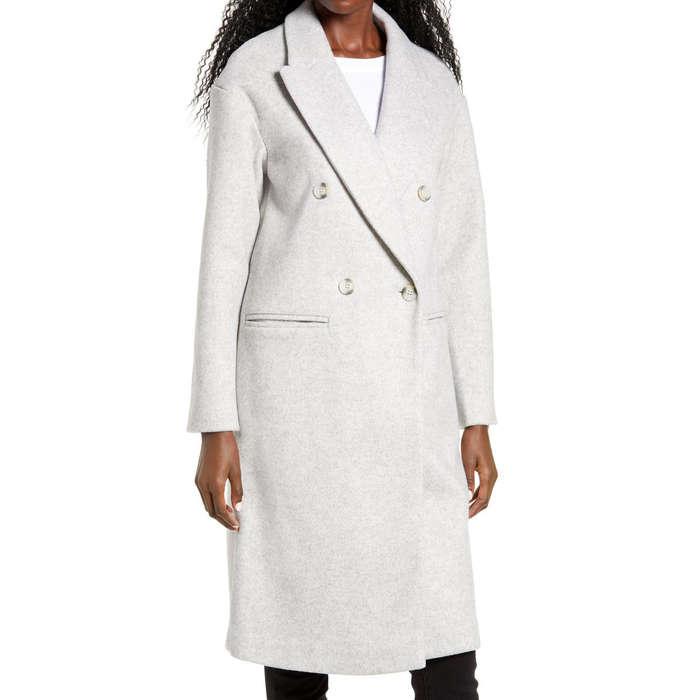 Topshop Brooke Double Breasted Long Coat