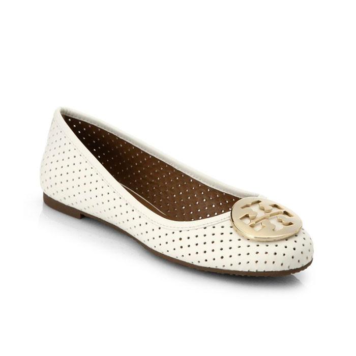 Tory Burch Reva Perforated Leather Ballet Flats