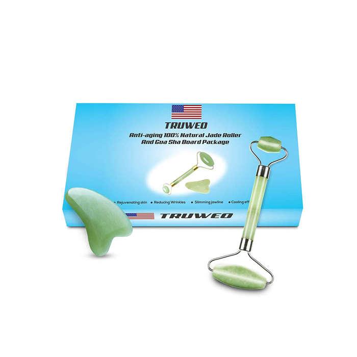 Truweo Jade Roller & Gua Sha Scraping Massage Tool