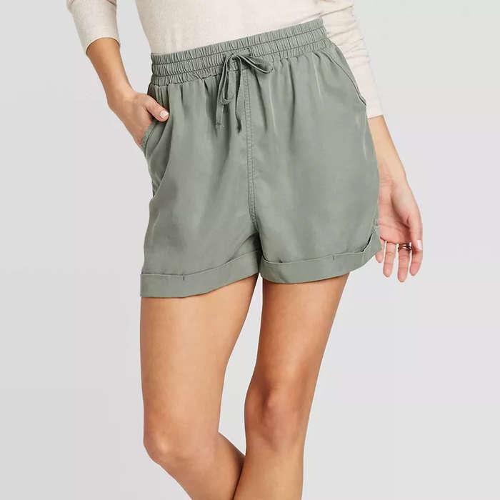 Universal Thread Mid-Rise Tie-Front Utility Shorts