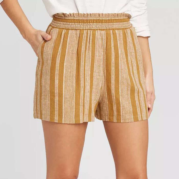 Universal Thread Striped High-Rise Pull-On Shorts