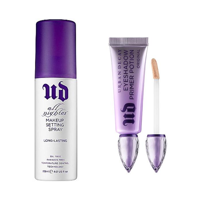 Urban Decay All Nighter Makeup Setting Spray and Eyeshadow Primer Potion Tube