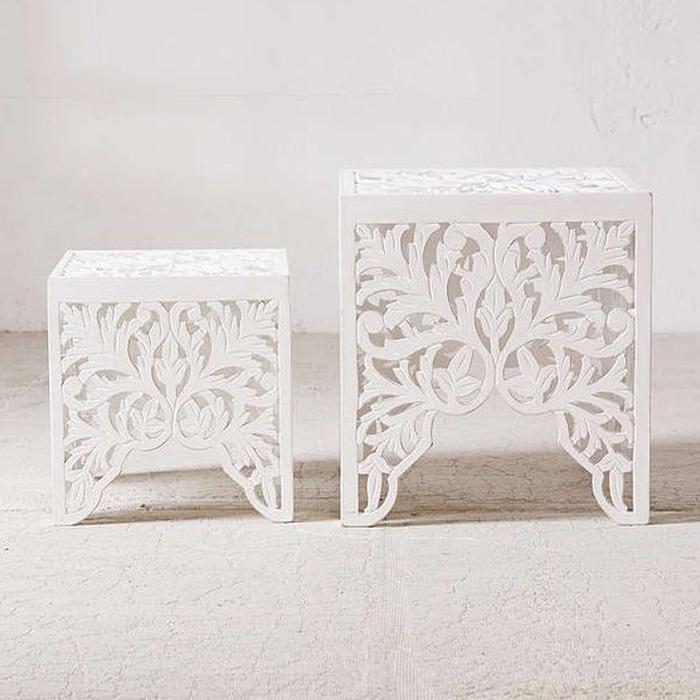 Urban Outfitters Sienna Carved Side Table Set