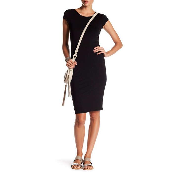 Velvet Torch Cap Sleeve Midi Dress