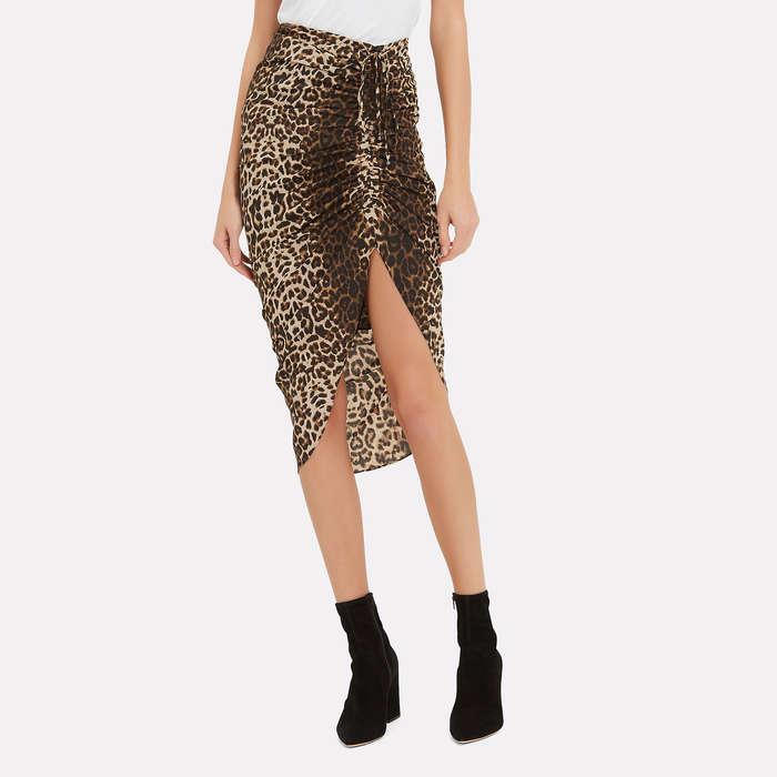 Veronica Beard Ari Leopard Skirt