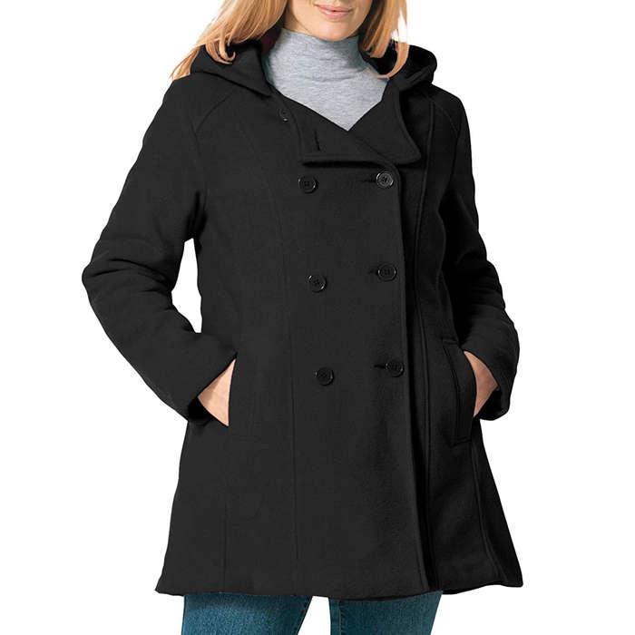 Woman Within Plus Size Wool-Blend Classic A-Line Coat