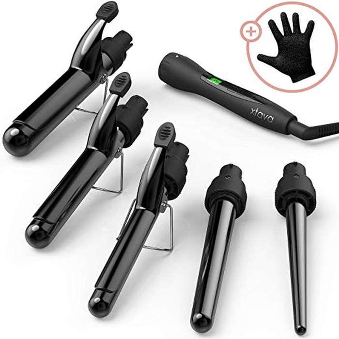 Xtava 5-in-1 Professional Curling Wand Set