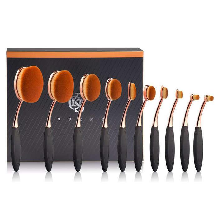 Yoseng Oval Makeup Brush Set