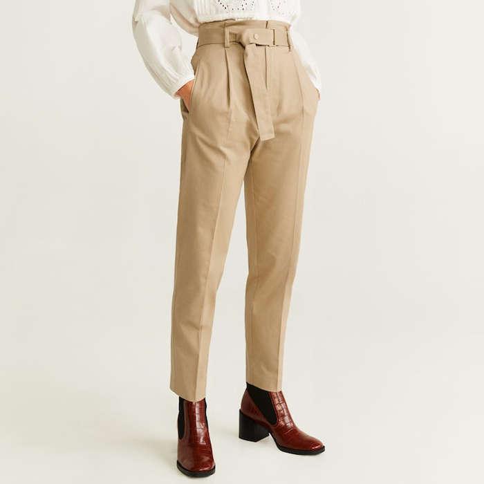 Mango Belt Straight-Fit Trousers