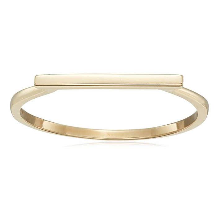 Amazon Collection 14k Yellow Gold Bar Ring, Was $60 Now
