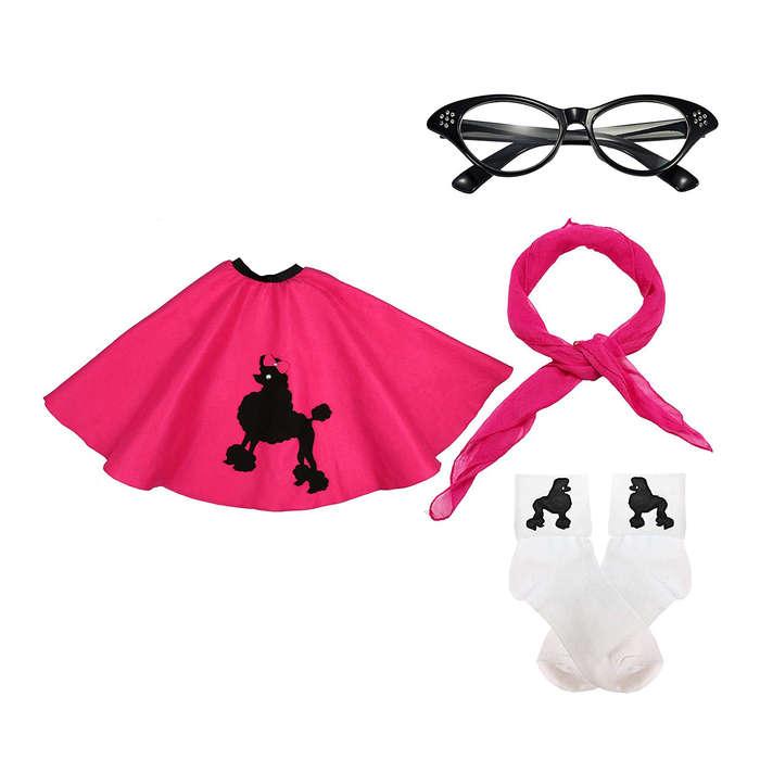 QNPRT 1950s Poodle Skirt Costume