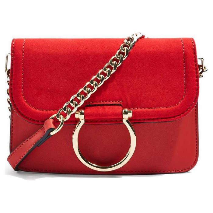 Topshop Remy Trophy Faux Leather Crossbody Bag