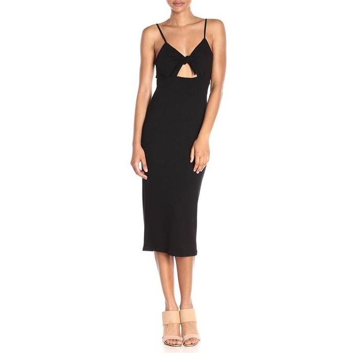 Mara Hoffman Ponte Tie Front Midi Dress