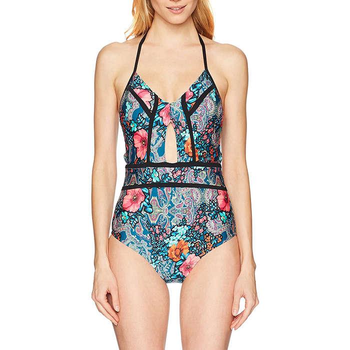 Laundry by Shelli Segal Floral Paisley Cut Out Swimsuit